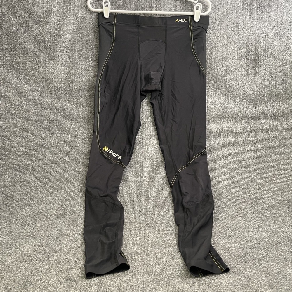 Skins A400 Compression Tights Mens Sz XL Black Gold Training